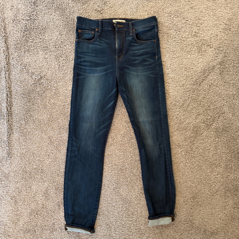 Women's Straight Leg Jeans - Dark Blue